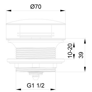 Донный клапан для ванны Wonzon & Woghand WW-SS105-BGM тёмный графит